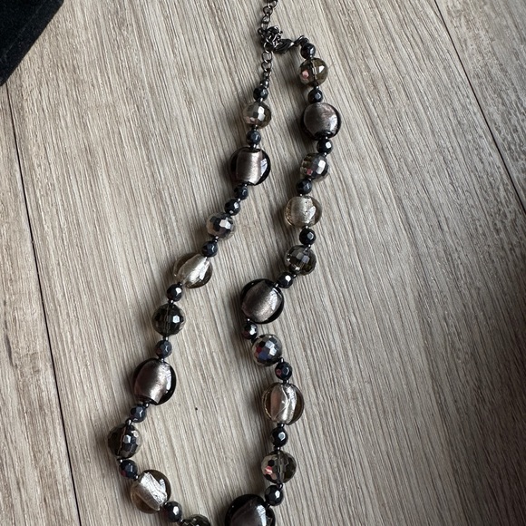 Adjustable Black and Silver Bead Necklace with “Disco-Ball” Beads - Picture 1 of 6